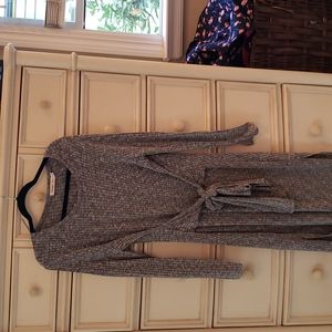 Thin sweater dress black and gray heathered